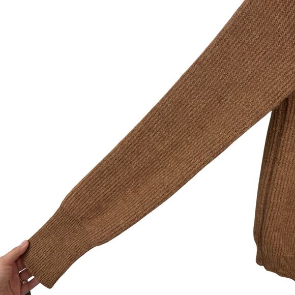 Jacquemus La Maille Pau Alpaca Wool Blend Ribbed Cardigan Italy Brown Size 40/L - Picture 3 of 8